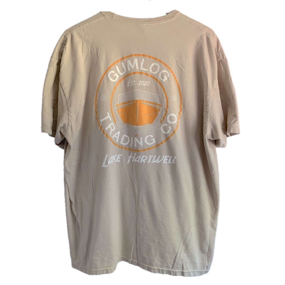 Gumlog Trading Co Lake Hartwell Graphic T Shirt Tan Adult 2XL Gildan Softstyle